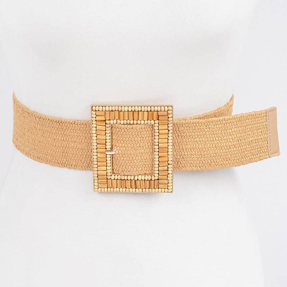 Handmade Buckle Elastic Belt – Khaki
